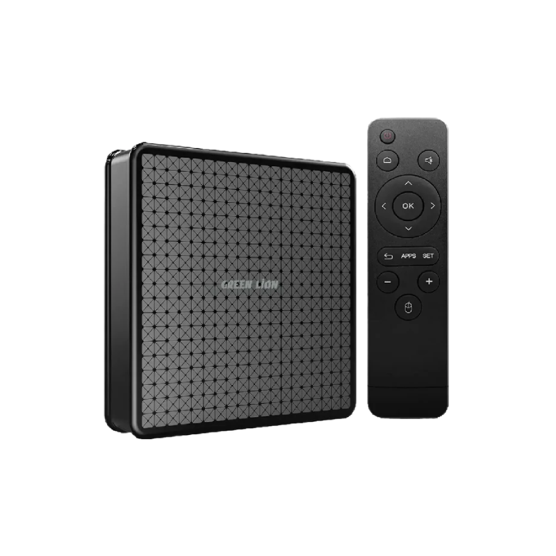 Green Lion Android TV Box 4K with Remote Control - Black
