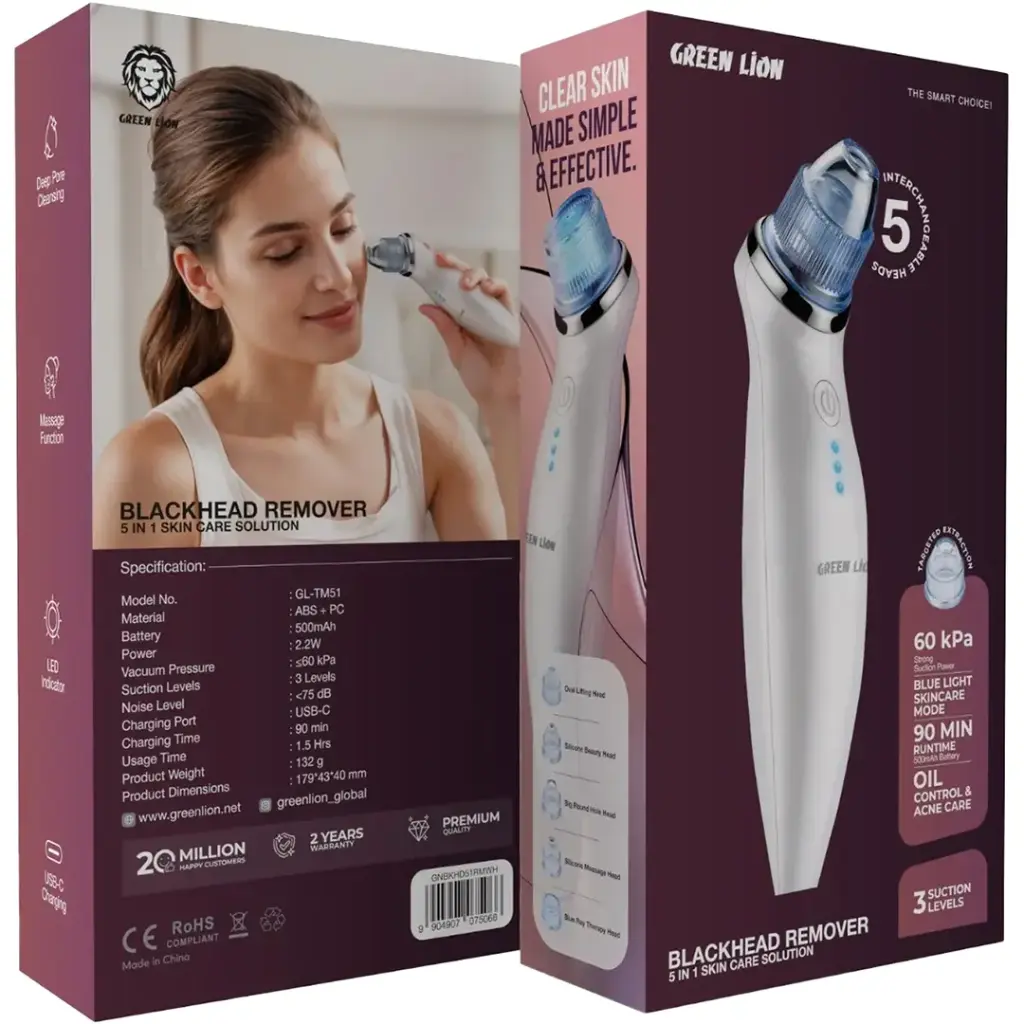 Green Lion Blackhead Remover 5 in 1 Skin Care Solution - White