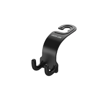 Green Lion Car Headrest Dual Hook Organizer - Black