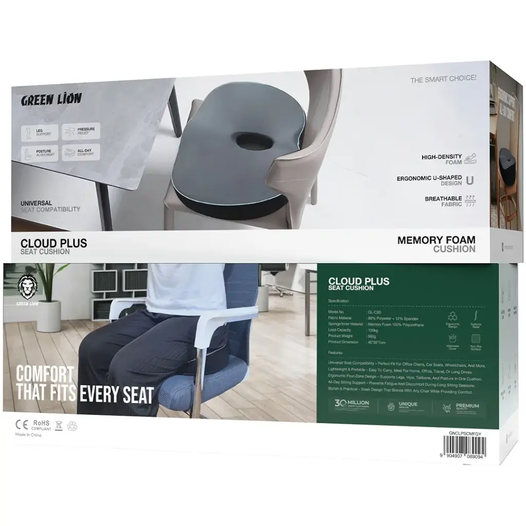 Green Lion Cloud Plus Seat Cushion - Gray