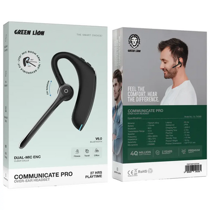 Green Lion Communicate Pro Over-Ear Headset - Black