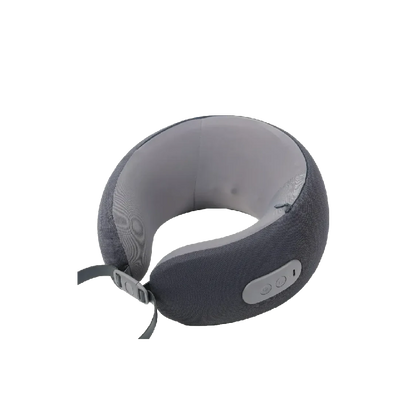Green Lion Ergonomic Pillow with Neck Massager Function - Gray