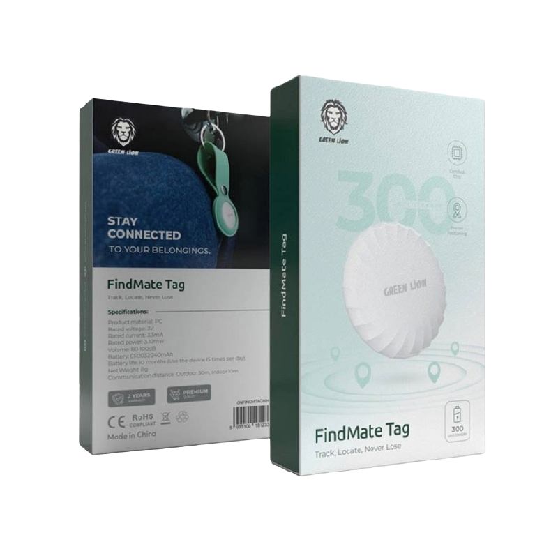 Green Lion FindMate Tag - White
