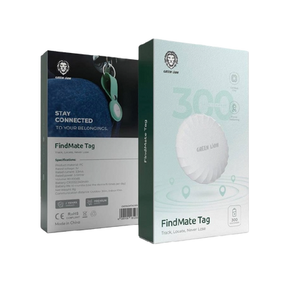 Green Lion FindMate Tag - White