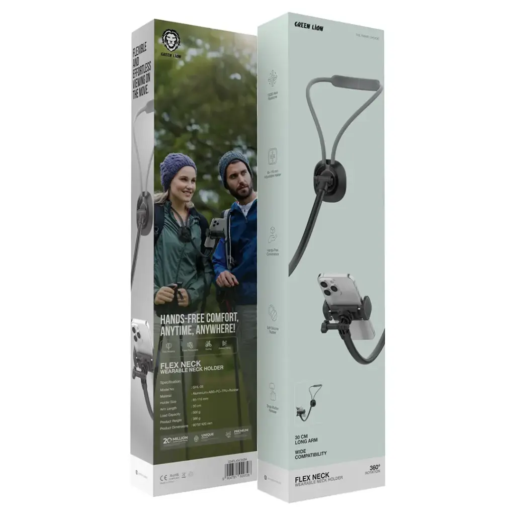 Green Lion Flex Neck Wearable Neck Holder - Black