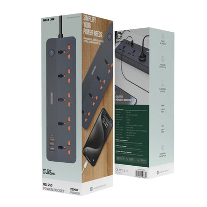 Green Lion GS-250 مقبس طاقة 2500 واط - أسود