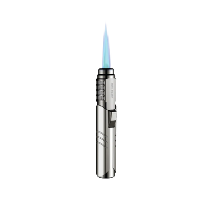 Green Lion Jet Flame Windproof Lighter - Silver