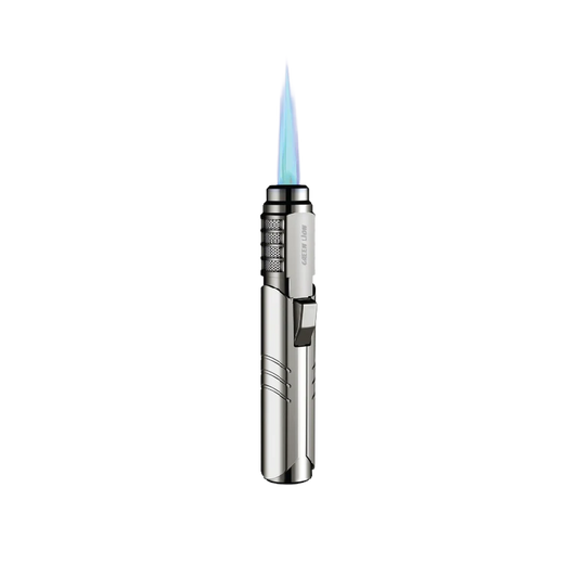 Green Lion Jet Flame Windproof Lighter - Silver