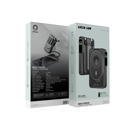 Green Lion Mag-Vision 10000mAh Power Bank - Black