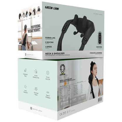 Green Lion Neck & Shoulder Rechargeable (4D kneading Massage) _ Black