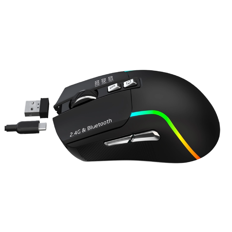 Green Lion Rechargeable Gaming Mouse - Black