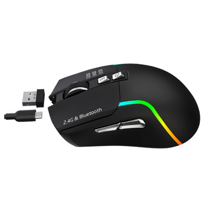 Green Lion Rechargeable Gaming Mouse - Black