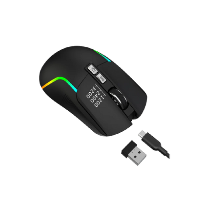 Green Lion Rechargeable Gaming Mouse - Black