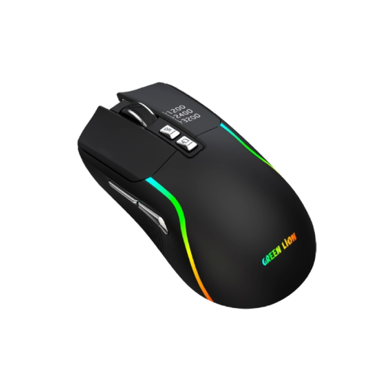 Green Lion Rechargeable Gaming Mouse - Black