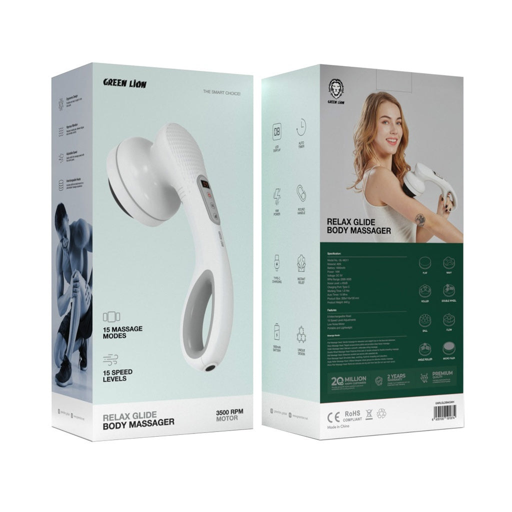 (Green Lion) Relax Glide Body Massager / White