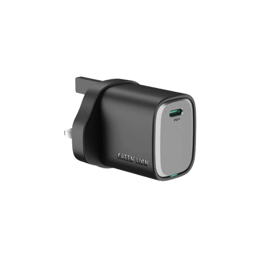 Green Lion Supra 20W UK Wall Charger - Black/Grey