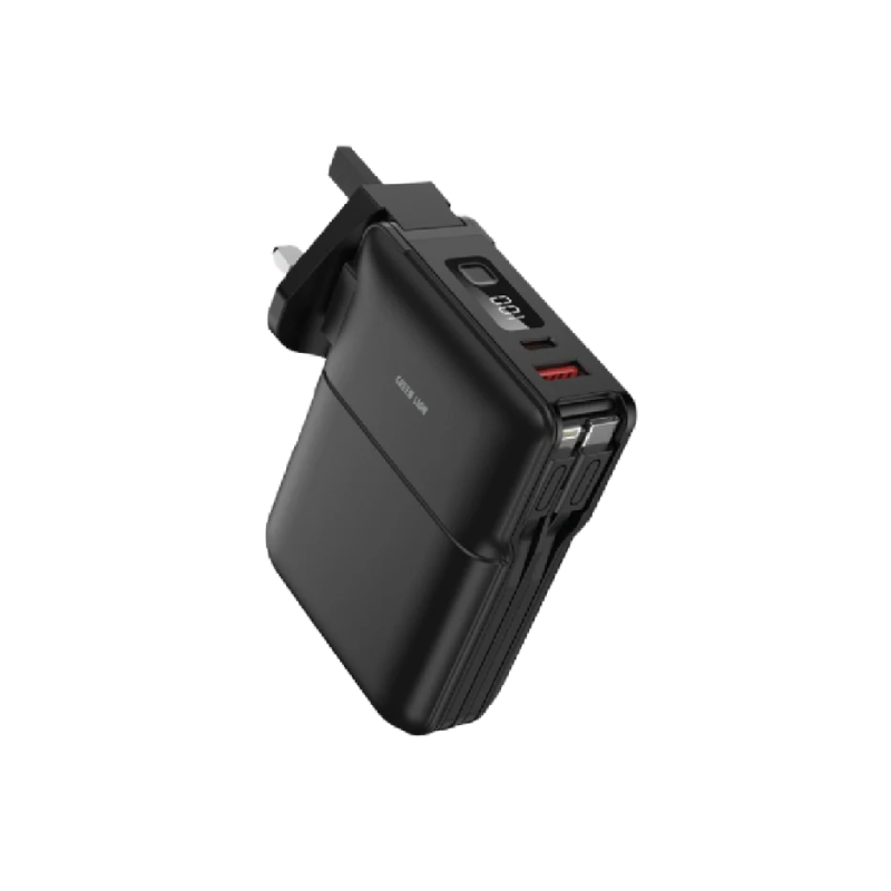 Green Lion Travel Power Bank 10000mAh / Adapter / Holder - Black