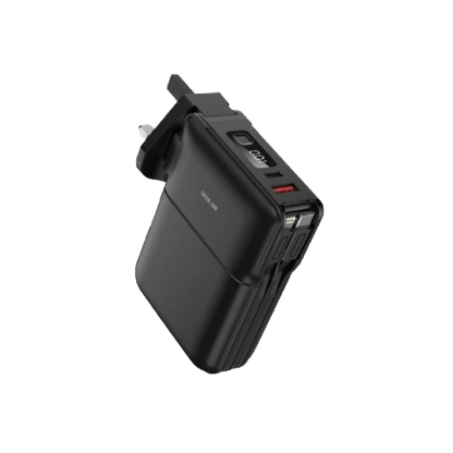 Green Lion Travel Power Bank 10000mAh / Adapter / Holder - Black