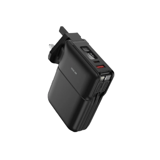 Green Lion Travel Power Bank 10000mAh / Adapter / Holder - Black
