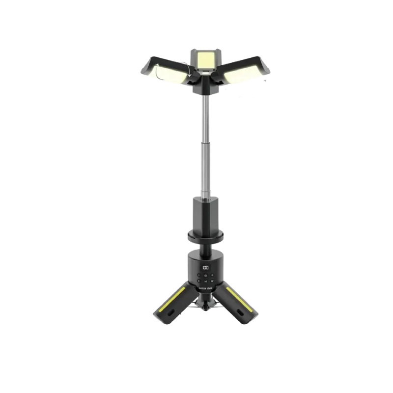 Green Lion Trio Beam Tripod Camping Light - Black