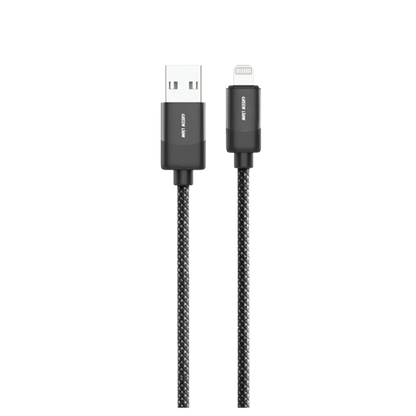 Green Lion USB-A to Lightning Braided Cable 1m 12W - Black