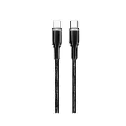 كيبل أخضر من Green Lion من نوع USB-C إلى USB-C من سبائك الزنك ومضفر - أسود