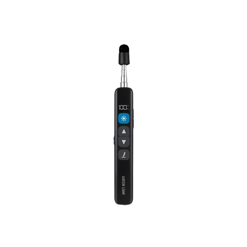 Green Lion Wireless Presenter with Retractable Pointer - Black