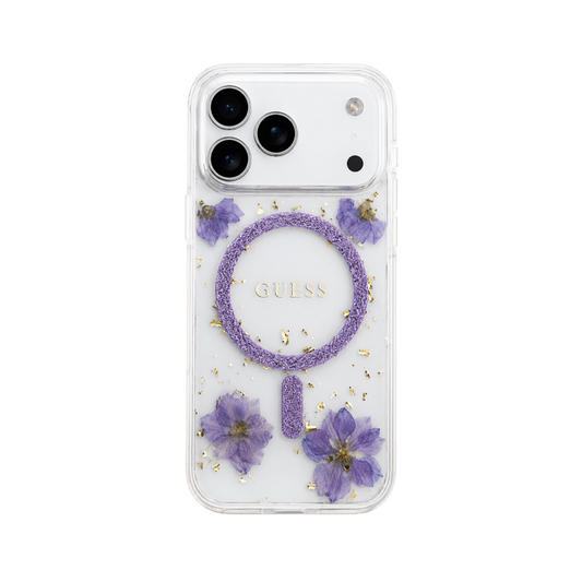 غطاء Guess Floral MagSafe لجهاز iPhone 17 Pro Max