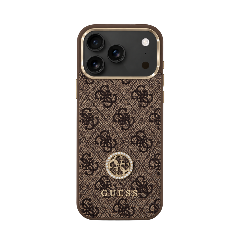 Guess MagSafe 4G PU Leather Case With Classc & Strass Logo 17 Pro
