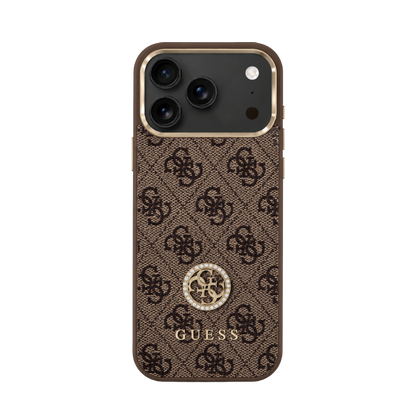 Guess MagSafe 4G PU Leather Case With Classc & Strass Logo 17 Pro