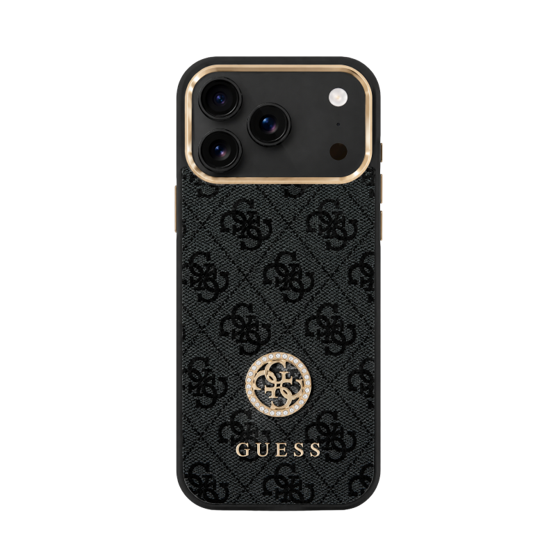 Guess MagSafe 4G PU Leather Case With Classc & Strass Logo 17 Pro