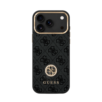 Guess MagSafe 4G PU Leather Case With Classc & Strass Logo 17 Pro