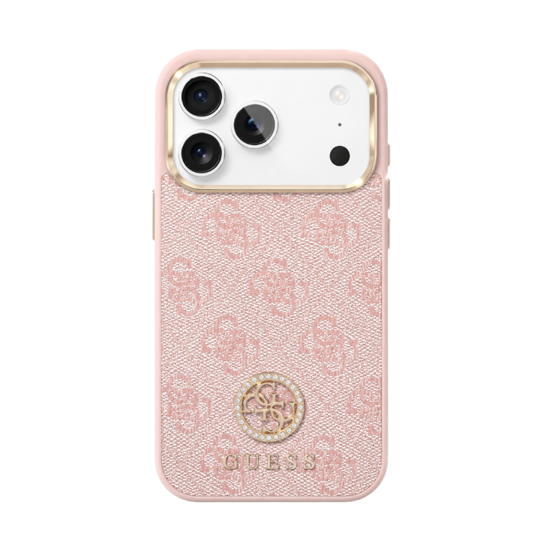 Guess MagSafe 4G PU Leather Case With Classc & Strass Logo 17 Pro