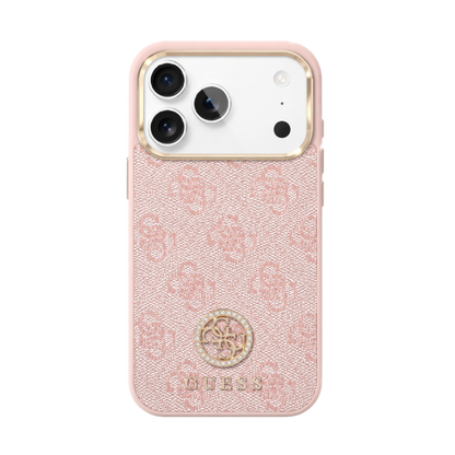 Guess MagSafe 4G PU Leather Case With Classc & Strass Logo 17 Pro