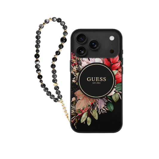 Guess Floral Case with Strap for iPhone 17 Pro Max