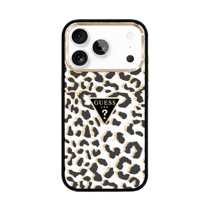 Guess MagSafe PC+TPU Case With Leopard & Glitter Pattern 17 Pro Max
