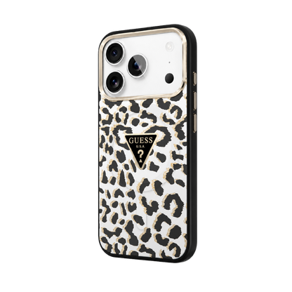 Guess MagSafe PC+TPU Case With Leopard & Glitter Pattern 17 Pro Max