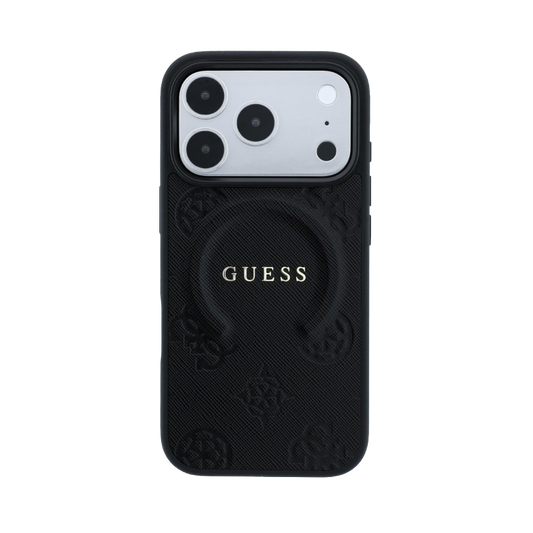 Guess phone case featuring a transparent design