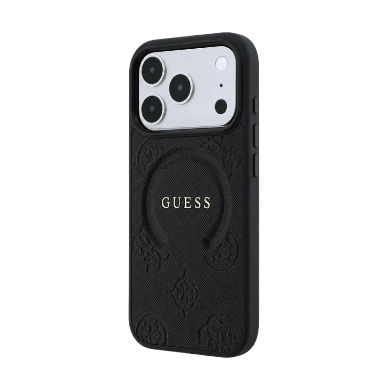 Guess phone case featuring a transparent design