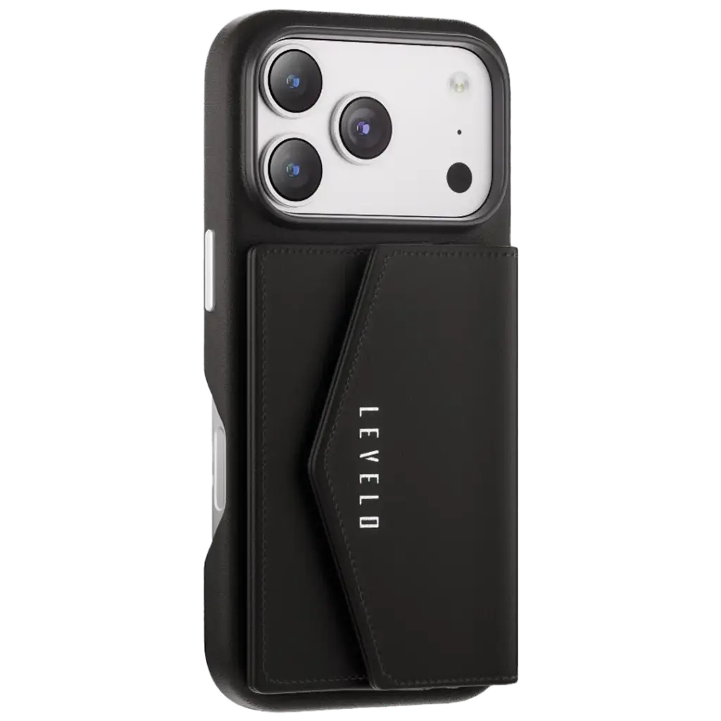 Levelo Vertex PU Leather Wallet Case for iPhone 17 Pro Max