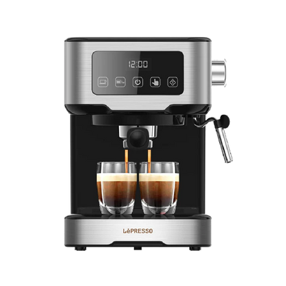 Lepresso digital coffee machine with 15 bar pressure pump and capsule filter