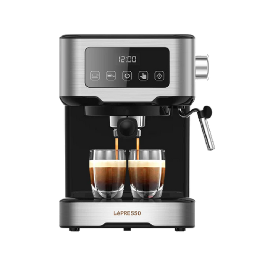 Lepresso digital coffee machine with 15 bar pressure pump and capsule filter