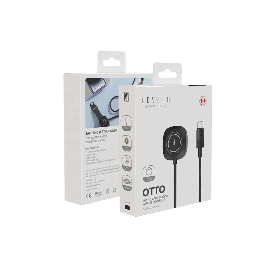 Levelo Otto Type C Apple Watch Wireless Charger Cable Black