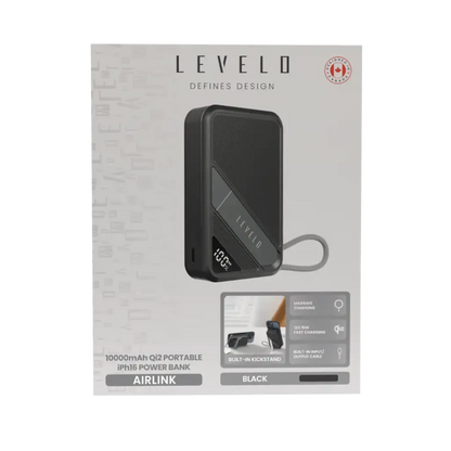 Levelo AirLink 10000mAh MagSafe Power Bank - Black