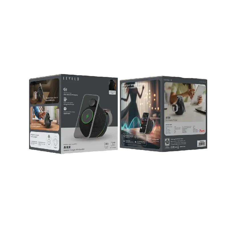 Levelo Aira Wireless Charger With Speaker - Black