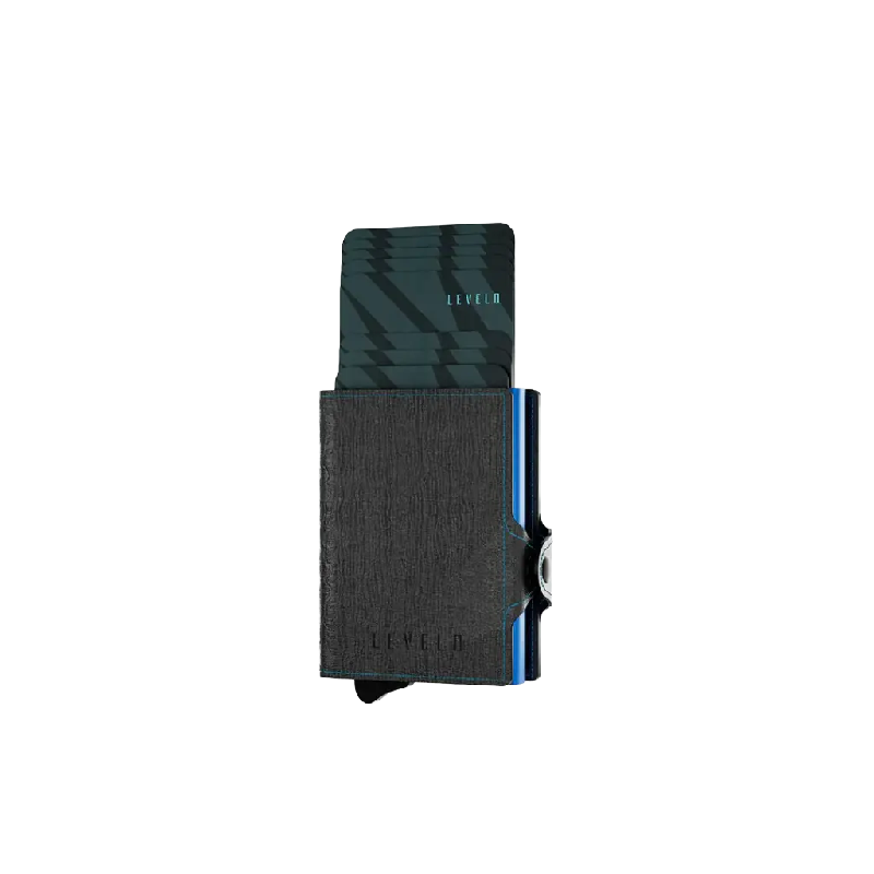 Levelo Cache Genuine Leather Wallet - Black