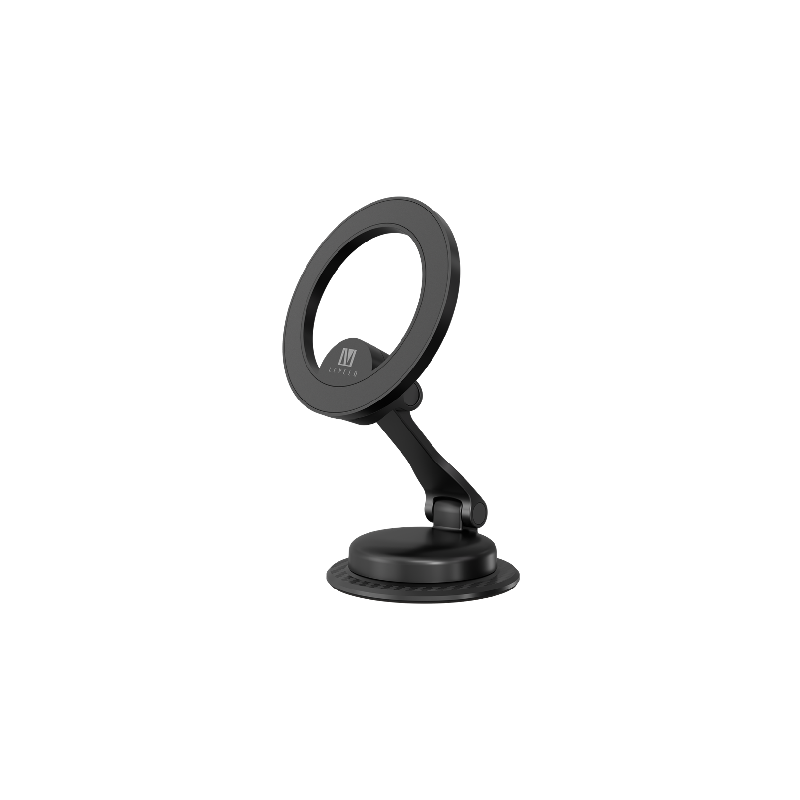 Levelo Aria MagSafe Car Phone Holder With Rotatable Base - Metallic Black