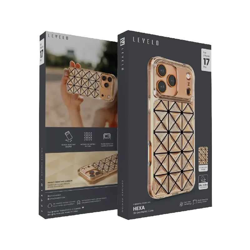 Levelo Hexa 3D Geometric Case for iPhone 17 Pro Max