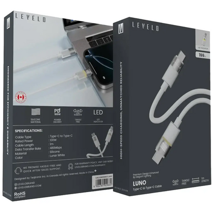 Levelo Luno Type-C to Type-C Cable 1m PD 100W