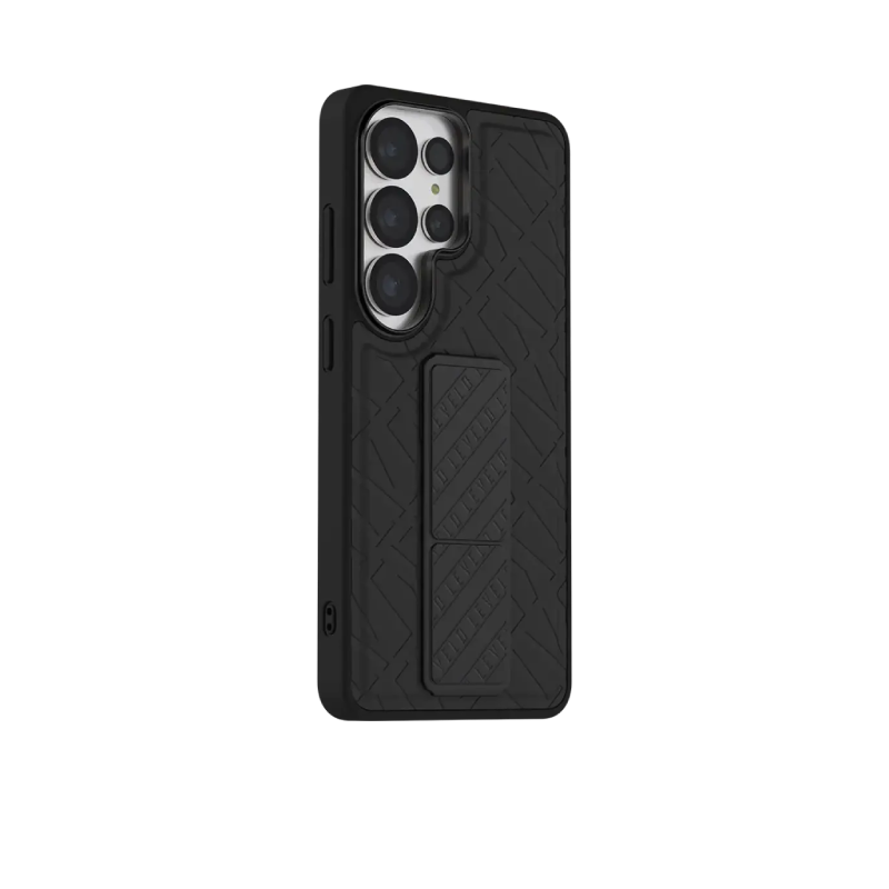 Levelo Morphix Cuero Grip Stand Case for S26 Ultra - Black